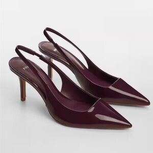 Mango Slingback Kitten Heels Burgundy (COMPLETELY SOLD OUT ON WEBSITE)